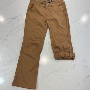Prana NEW Halle Pant‎ Womens 10 x 30" (Short) Roll Leg Stretch Hiking Brown